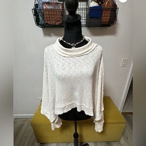 Free People We the Free Oversized Cropped Thermal in White size Medium